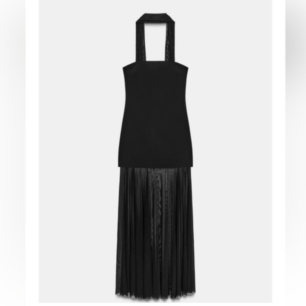 Zara TRANSPARENT COMBINATION DRESS SIZE S M - Picture 14 of 16